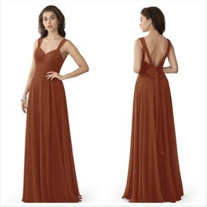 AZAZIE JULIE A-Line Sweetheart Neckline Chiffon Floor-Length Dress Paprika